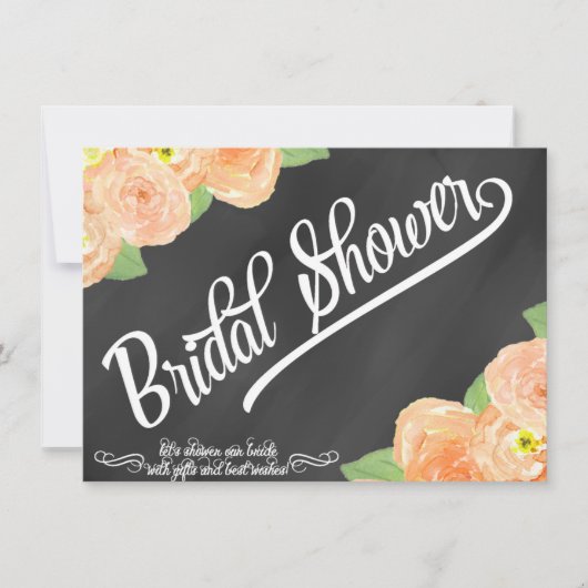 Invitation florale de Fête de la mariée de tableau (Devant)