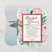 Invitation florale de Fête de la mariée d'hiver (Devant / Derrière)