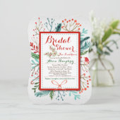 Invitation florale de Fête de la mariée d'hiver (Debout devant)