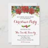 Invitation florale de fête de Noël d'aquarelle (Devant)