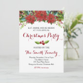 Invitation florale de fête de Noël d'aquarelle (Debout devant)