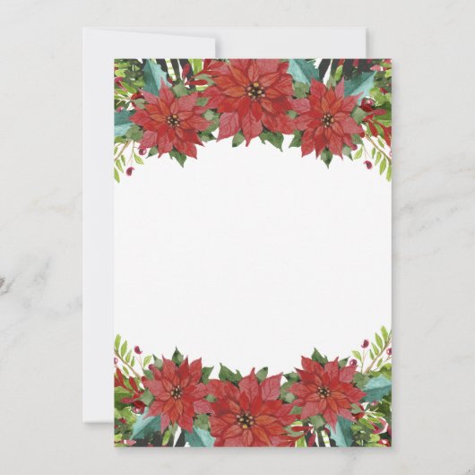 Invitation florale de fête de Noël d'aquarelle (Dos)