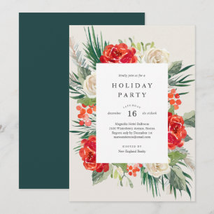 Invitation florale de fête de vacances de