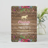 Invitation florale de fête équestre Invitation rus (Debout devant)