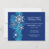 Invitation florale de flocon de neige de vacances (Dos)