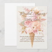 Invitation florale de glace, fleurs aquarelles (Devant / Derrière)