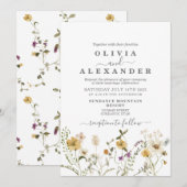 Invitation florale de jardin bohème de fleurs sauv (Devant / Derrière)
