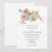 Invitation florale de jardin bohème de fleurs sauv (Devant / Derrière)