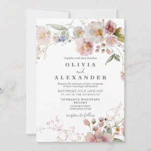 Invitation florale de jardin bohème de fleurs sauv