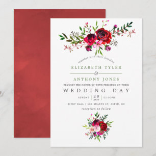 Invitation florale de mariage d'automne
