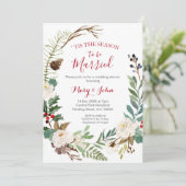 Invitation Florale de mariage d'hiver (Debout devant)