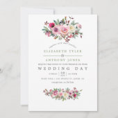 Invitation florale de mariage d'hiver (Devant)