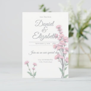 Invitation florale de mariage 'Save The Date'