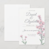 Invitation florale de mariage 'Save The Date' (Devant / Derrière)