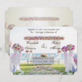 Invitation Florale de Mariage sur la Plage (Devant / Derrière)