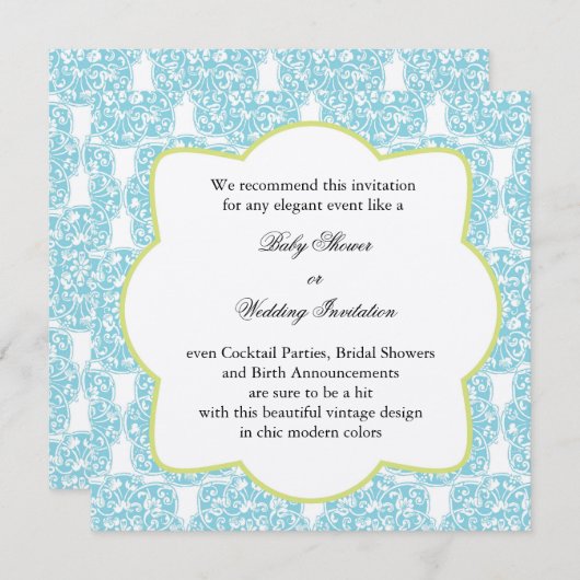 Invitation florale de médaillon de vigne (Devant / Derrière)