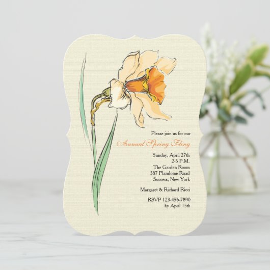 Invitation florale de narcisse (Debout devant)