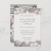 Invitation florale de partie de cornouiller blanc (Devant / Derrière)