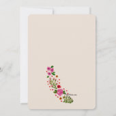 Invitation florale de partie de Valentine de (Dos)