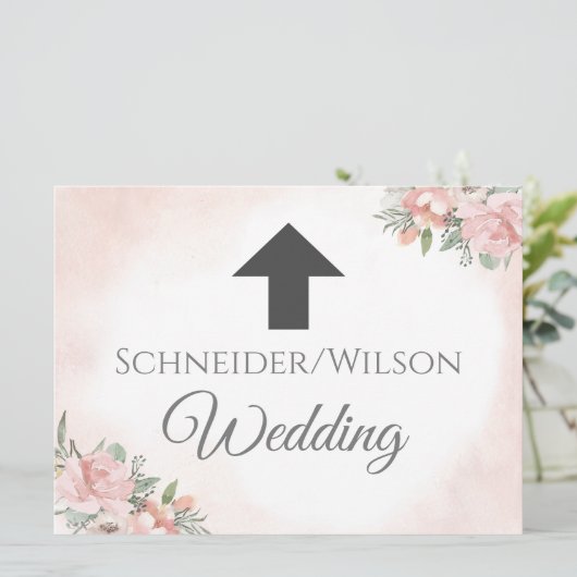 Invitation florale de plage à flèche directionnell (Debout devant)