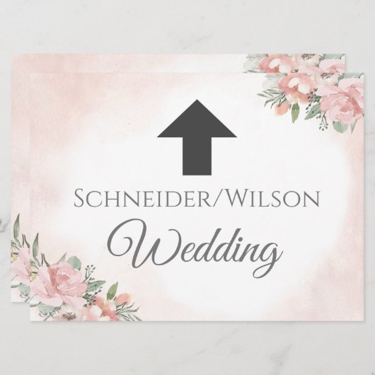 Invitation florale de plage à flèche directionnell (Devant / Derrière)