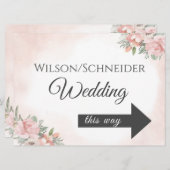 Invitation florale de plage avec flèche directionn (Devant / Derrière)