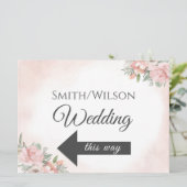 Invitation florale de plage avec flèche directionn (Debout devant)