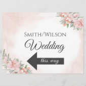 Invitation florale de plage avec flèche directionn (Devant / Derrière)