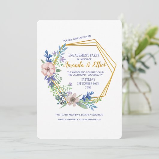 Invitation florale de polygone (Debout devant)