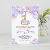 Invitation florale de première aquarelle pourpre (Debout devant)