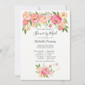 Invitation florale de printemps rose pour mariage (Devant)