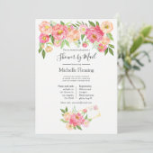 Invitation florale de printemps rose pour mariage (Debout devant)