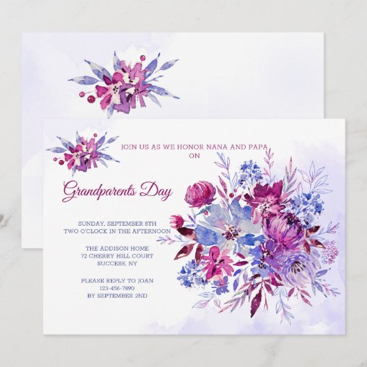 Invitation florale de Protea d'aquarelle (Devant / Derrière)