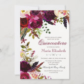 Invitation Florale de Quinceañera (Devant)