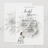 Invitation florale de robe de mariée pour la douch (Devant / Derrière)