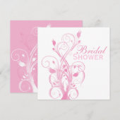 Invitation florale de rose et blanche de Fête de (Devant / Derrière)