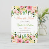 Invitation florale de sauvegarde de la date (Debout devant)