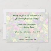 Invitation florale de solstice d'été d'impressions (Dos)