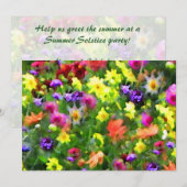 Invitation florale de solstice d'été d'impressions (Devant / Derrière)