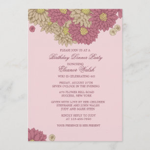 Invitation florale de Zinnias