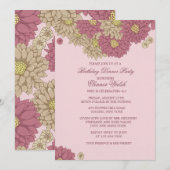 Invitation florale de Zinnias (Devant / Derrière)