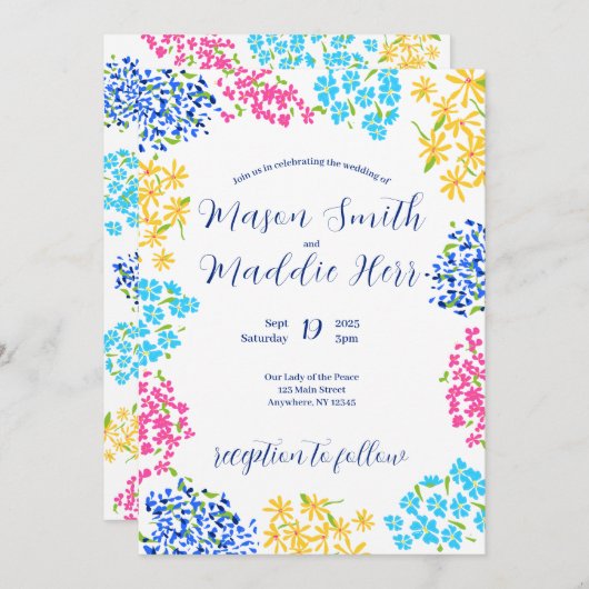 Invitation florale délirante (Devant / Derrière)