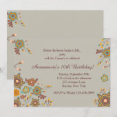 Invitation florale des Dainties d'automne (Devant / Derrière)