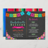 Invitation florale d'itinéraire de bachelorette de (Devant / Derrière)