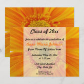 Invitation florale d'obtention du diplôme de (Devant / Derrière)