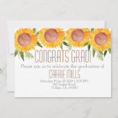 Invitation florale d'obtention du diplôme de photo (Dos)