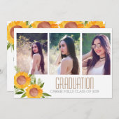 Invitation florale d'obtention du diplôme de photo (Devant / Derrière)