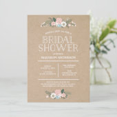 Invitation florale douce de Fête de la mariée de | (Debout devant)