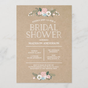 Invitation florale douce de Fête de la mariée de  
