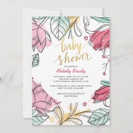 Invitation florale d'une femme (Devant)